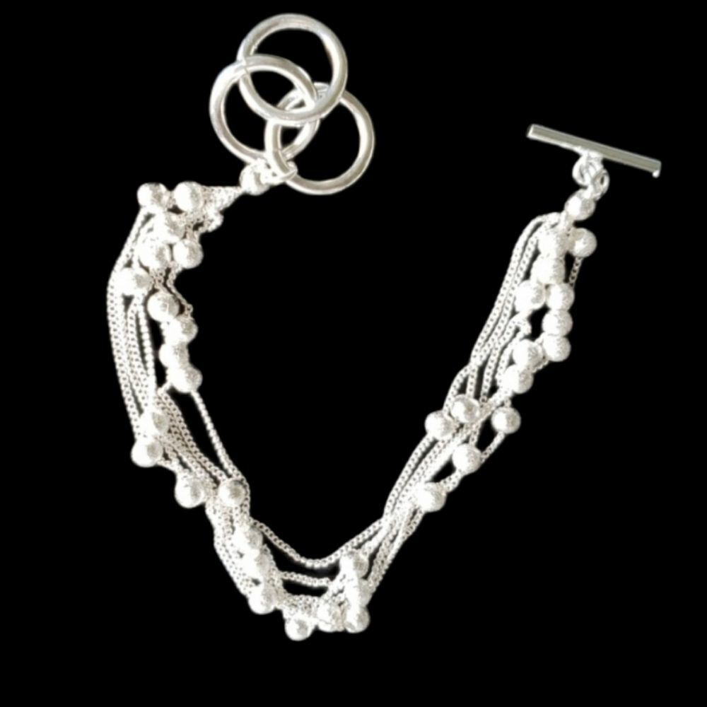 🆕️925 silver beaded string bracelet